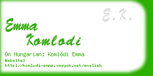 emma komlodi business card